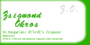 zsigmond okros business card